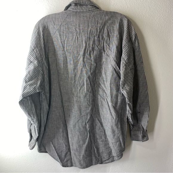 CALVIN KLEIN SPORT mens Button Front Shirt Small grey black striped vintage Y2k - Picture 4 of 7